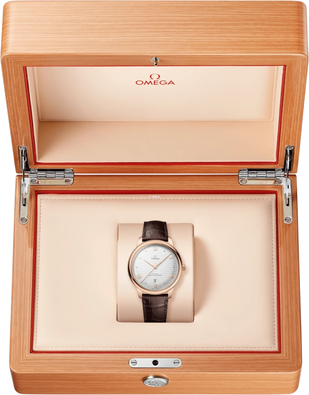 Omega,De Ville 40mm,40mm,Rose Gold,Silver White,Automatic,Day,Anti-magnetic,434,434.53.40.20.02.001