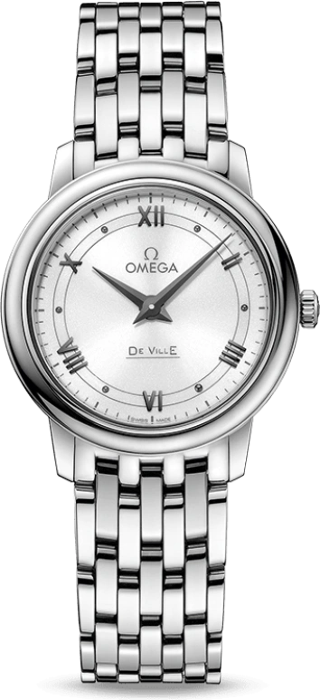 Omega,De Ville 27.40mm,27.40mm,Stainless Steel,Silver,White,Quartz,30000hours,In-house Caliber,424,424.10.27.60.04.001