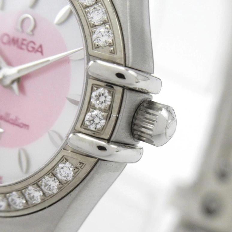 Omega,Constellation 23mm,23mm,Stainless Steel,Pink Red,White,Quartz,30000hours,In-house Caliber,1466,1466.85