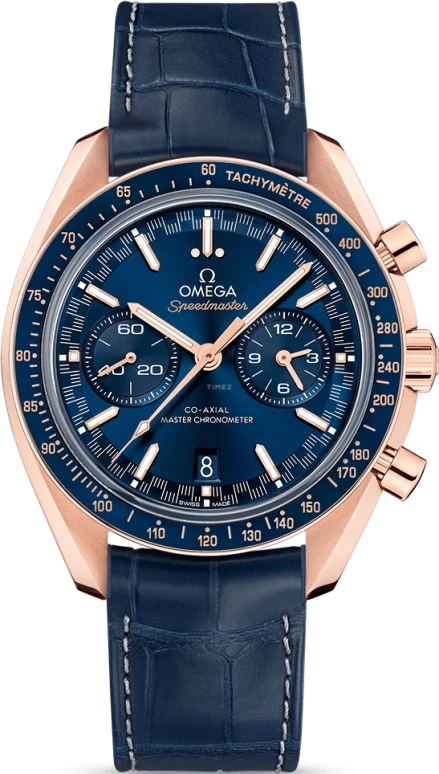 Omega,Speedmaster (Non-Moonwatch) 44.25mm,44.25mm,Sedna Gold,Blue,Automatic,Chronograph,Date,Co-Axial Escapement,Column Wheel,60hours,In-house Caliber,329,329.53.44.51.03.001
