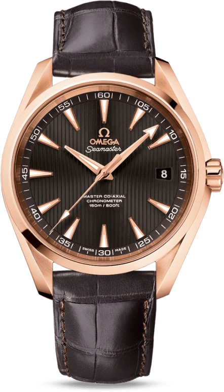 Omega,Aqua Terra 41.50mm,41.50mm,Red Gold,Grey,Automatic,Date,Co-Axial Escapement,231,231.53.42.21.06.002