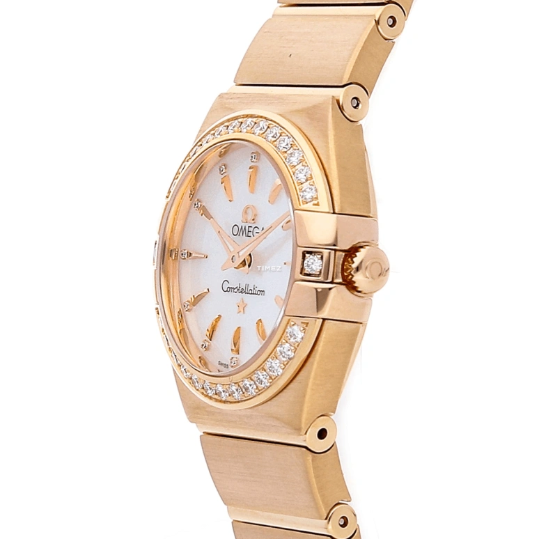 Omega,Constellation 24mm,24mm,Red Gold,White,Quartz,30000hours,In-house Caliber,123,123.55.24.60.55.002