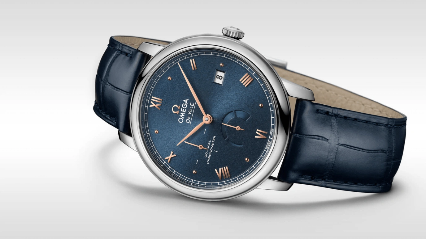 Omega,De Ville 39.50mm,39.50mm,Stainless Steel,Blue,Automatic,Date,Power Reserve Indicator,Co-Axial Escapement,424,424.13.40.21.03.003