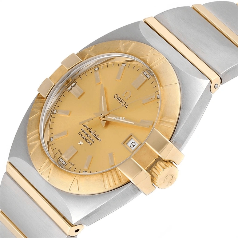 Omega,Constellation 35mm,35mm,Stainless Steel,Gold,Quartz,Perpetual Calendar,Day,1211,1211.10.00