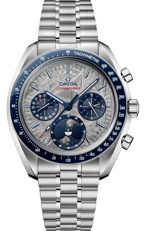 Omega,Speedmaster 43mm,43mm,Stainless Steel,Blue,Grey,Handwound,Chronograph,Moonphase,Day,Anti-magnetic,60hours,In-house Caliber,304,304.30.43.52.06.001