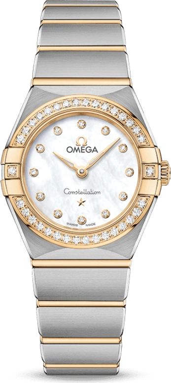 Omega,Constellation 25mm,25mm,Yellow Gold,Stainless Steel,White,Quartz,In-house Caliber,Sapphire,131,131.25.25.60.55.002