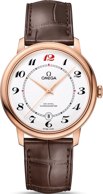 Omega,De Ville 39.50mm,39.50mm,Red Gold,White,Automatic,Date,Co-Axial Escapement,424,424.53.40.20.04.004