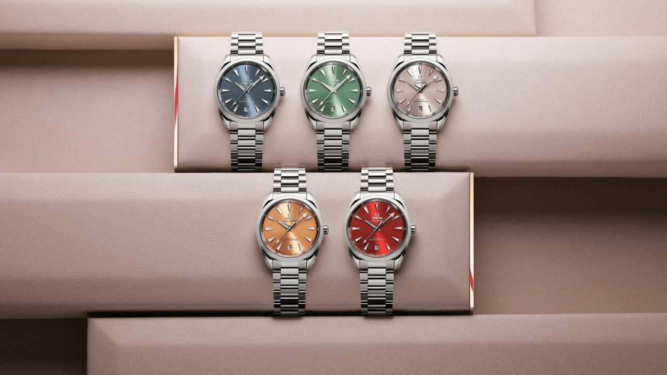 Omega,Aqua Terra 38mm,38mm,Stainless Steel,Orange,Automatic,Date,Co-Axial Escapement,220,220.10.38.20.12.001