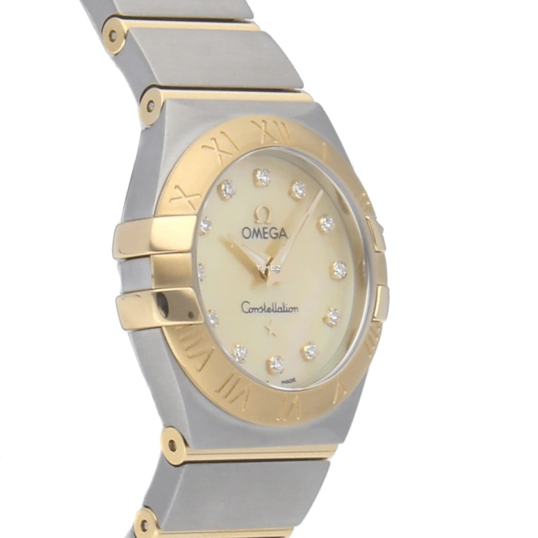 Omega,Constellation 24mm,24mm,Yellow Gold,Stainless Steel,Champagne,Quartz,30000hours,In-house Caliber,123,123.20.24.60.57.001