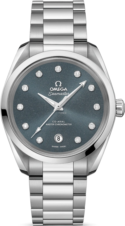 Omega,Aqua Terra 38mm,38mm,Stainless Steel,Blue,Automatic,Date,Co-Axial Escapement,220,220.10.38.20.53.001