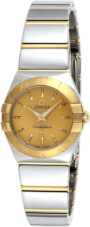 Omega,Constellation 24mm,24mm,Yellow Gold,Stainless Steel,Champagne,Quartz,30000hours,In-house Caliber,123,123.20.24.60.08.002