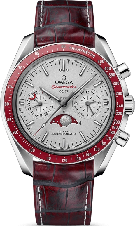 Omega,Speedmaster (Non-Moonwatch) 44.25mm,44.25mm,Ceramic,Platinum,Silver,Automatic,Chronograph,Moonphase,Date,Co-Axial Escapement,60hours,In-house Caliber,304,304.93.44.52.99.001
