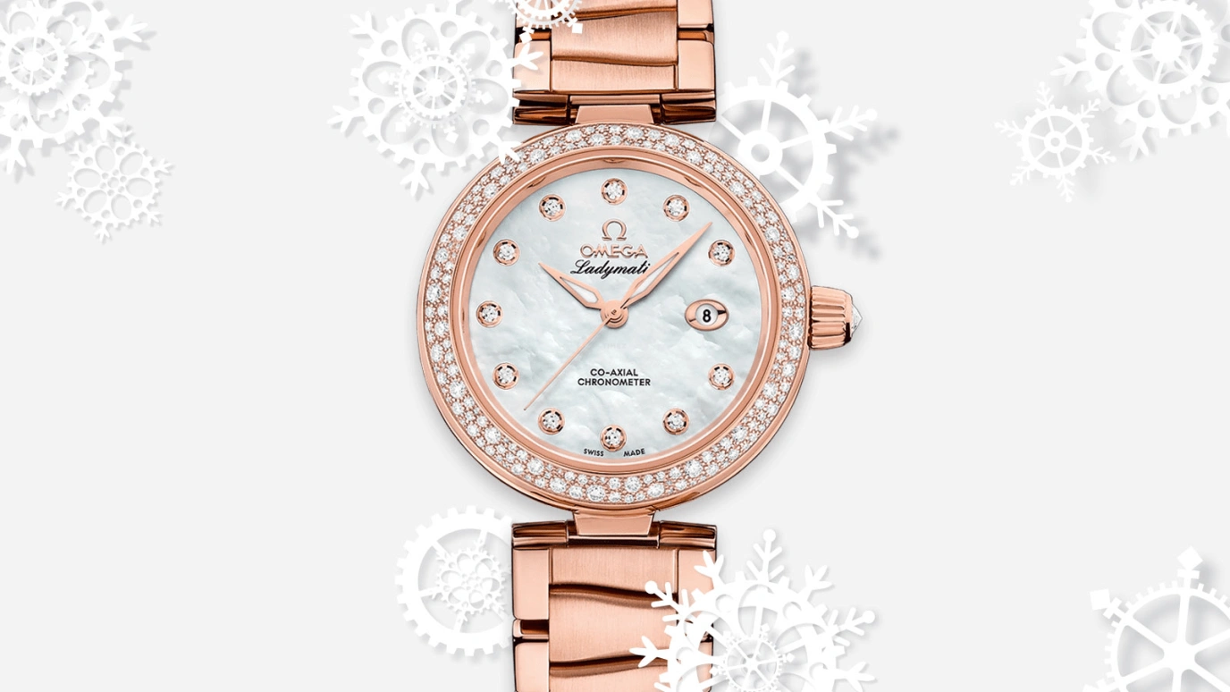 Omega,LadyMatic 34mm,34mm,Sedna Gold,White,Automatic,Date,Co-Axial Escapement,425,425.65.34.20.55.010