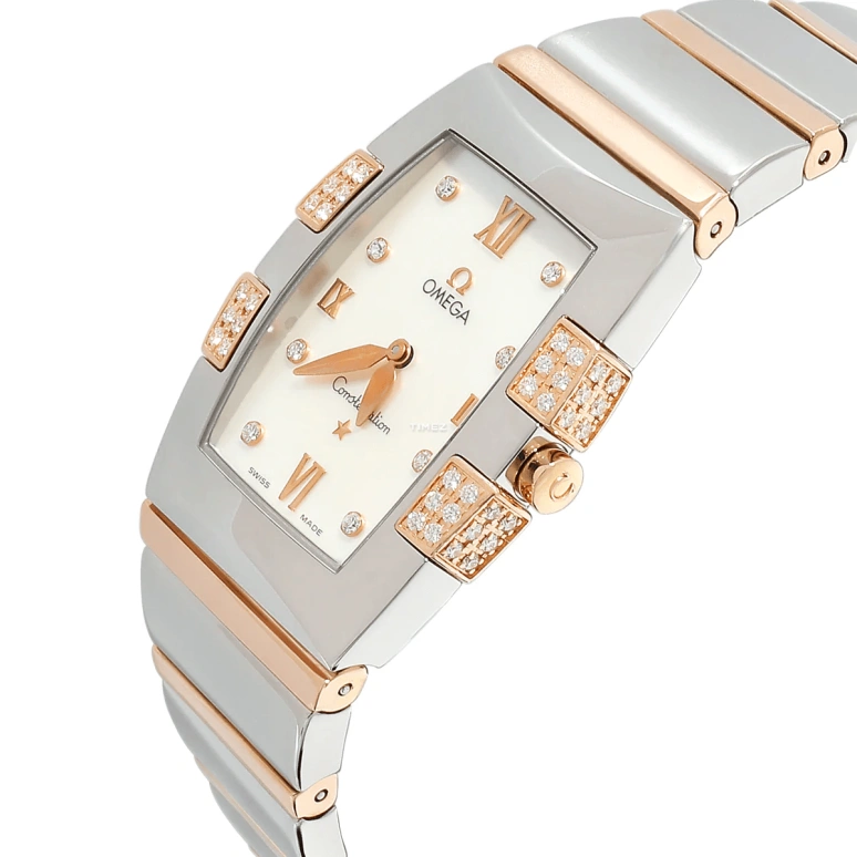 Omega,Constellation 32.60x25mm,32.60x25mm,Stainless Steel,Red Gold,White,Quartz,30000hours,In-house Caliber,1286,1286.75.00