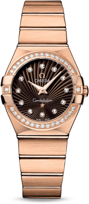 Omega,Constellation 27mm,27mm,Red Gold,Brown,Quartz,30000hours,In-house Caliber,123,123.55.27.60.63.001