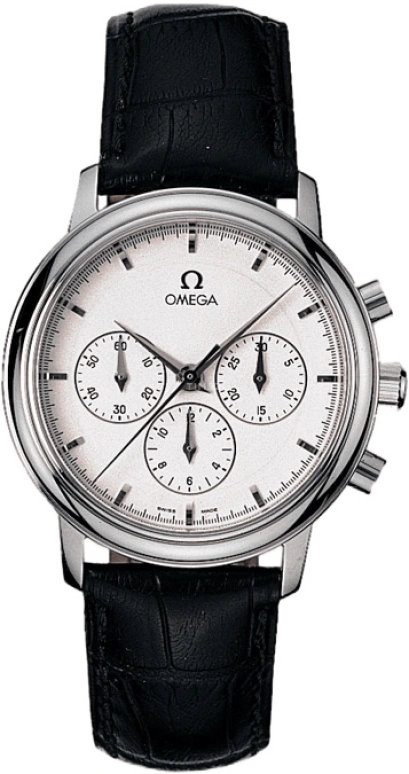 Omega,De Ville 36.10mm,36.10mm,Stainless Steel,White,Handwound,Chronograph,48hours,4840,4840.21.00