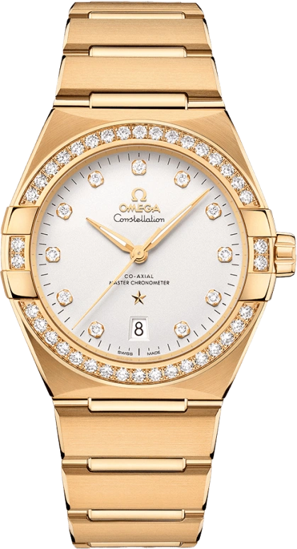 Omega,Constellation 39mm,39mm,Yellow Gold,Silver,Automatic,Date,Co-Axial Escapement,131,131.55.39.20.52.002