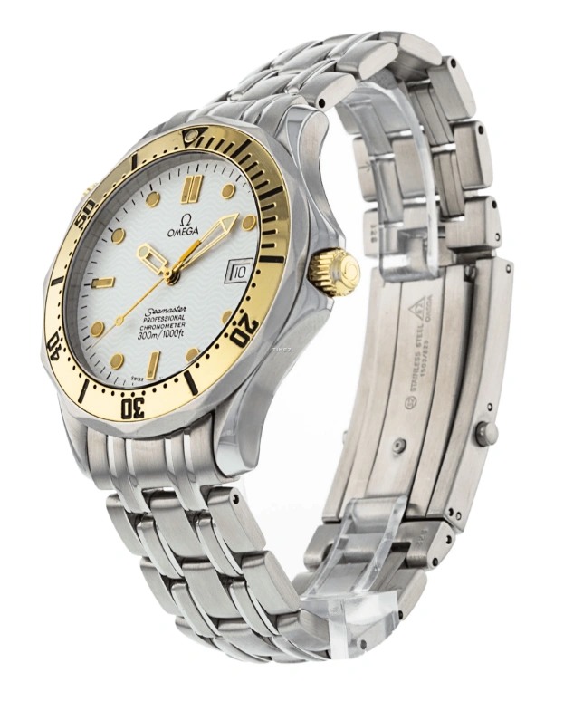 Omega,Seamaster Diver 300M 41mm,41mm,Yellow Gold,Stainless Steel,White,Automatic,Day,44hours,2432,2432.20.00