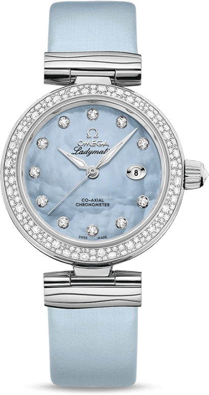 Omega,LadyMatic 34mm,34mm,Stainless Steel,Blue,Automatic,Date,Zodiac Indications,Co-Axial Escapement,425,425.37.34.20.57.003