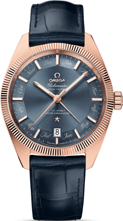 Omega,Globemaster 41mm,41mm,Sedna Gold,Grey,Automatic,Annual Calendar,Month,Date,Zodiac Indications,60hours,In-house Caliber,130,130.53.41.22.03.001