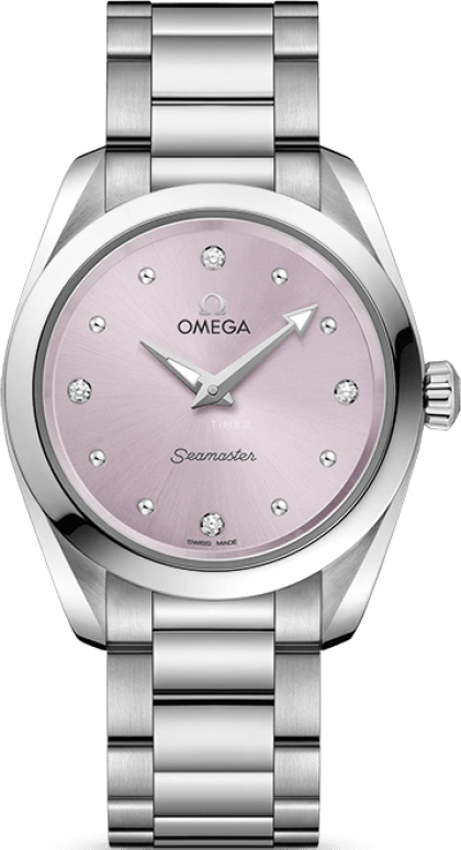 Omega,Aqua Terra 28mm,28mm,Stainless Steel,Purple,Quartz,Day,Zodiac Indications,220,220.10.28.60.60.001