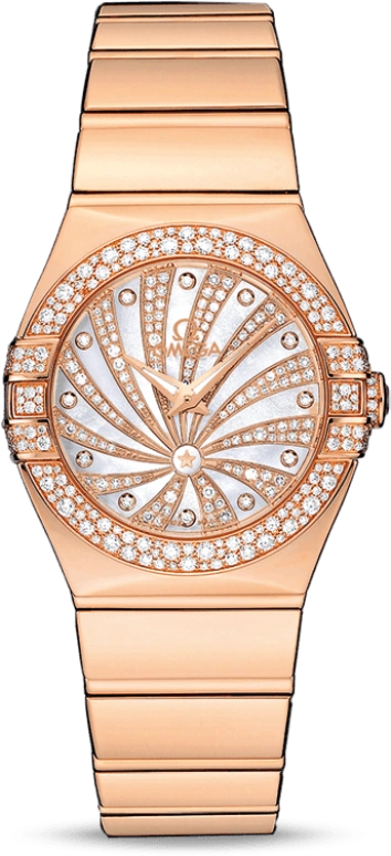 Omega,Constellation 27mm,27mm,Red Gold,Silver White,Quartz,30000hours,In-house Caliber,123,123.55.27.60.55.013