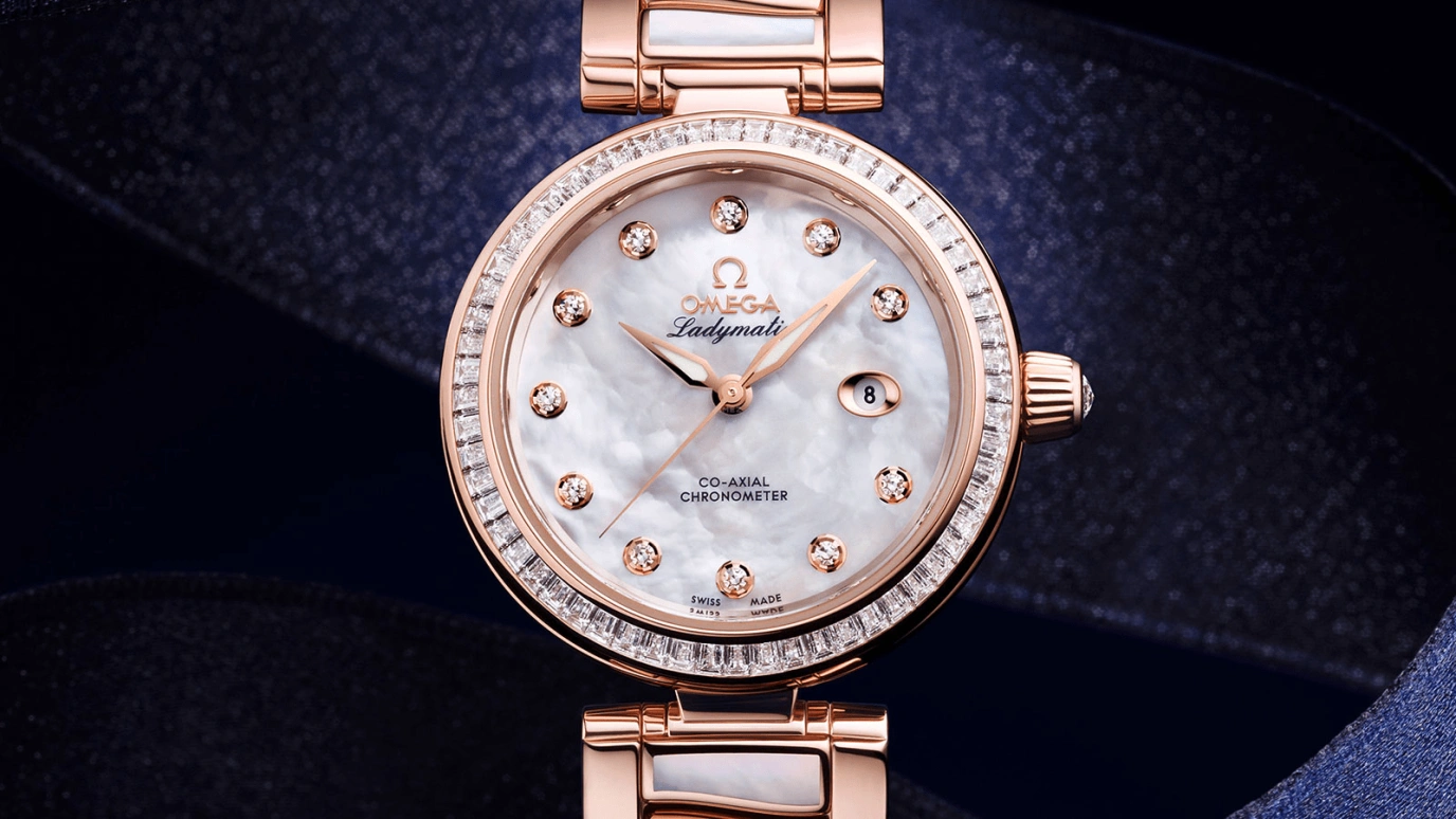 Omega,LadyMatic 34mm,34mm,Sedna Gold,White,Automatic,Date,Co-Axial Escapement,425,425.65.34.20.55.007