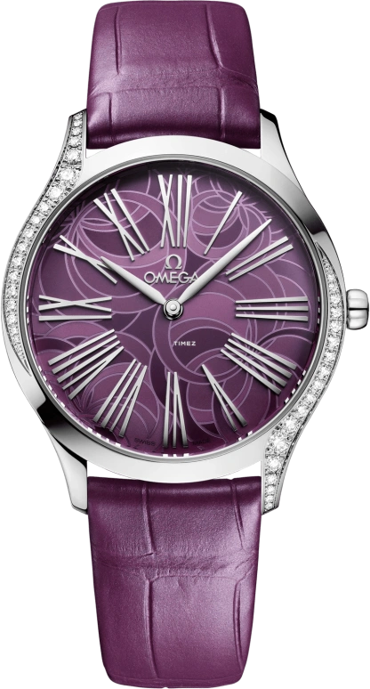 Omega,De Ville 36mm,36mm,Stainless Steel,Purple,Quartz,In-house Caliber,Sapphire,Glass,428,428.18.36.60.10.003