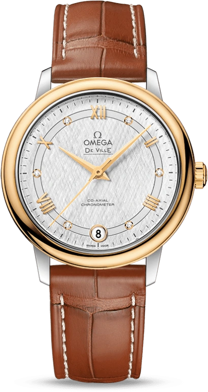 Omega,De Ville 32.70mm,32.70mm,Yellow Gold,Stainless Steel,Silver,Automatic,Date,Co-Axial Escapement,424,424.23.33.20.52.001