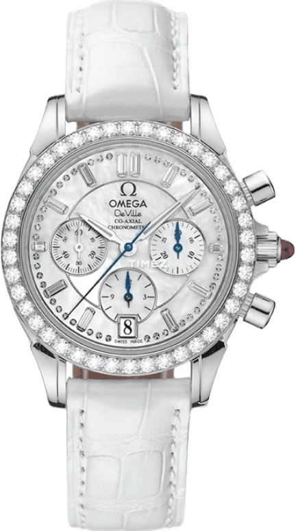 Omega,De Ville 35mm,35mm,Stainless Steel,White,Automatic,Chronograph,Day,4874,4874.75.36