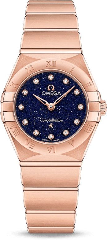 Omega,Constellation 25mm,25mm,Rose Gold,Blue,Quartz,In-house Caliber,Sapphire,Crystal Glass,131,131.50.25.60.53.002