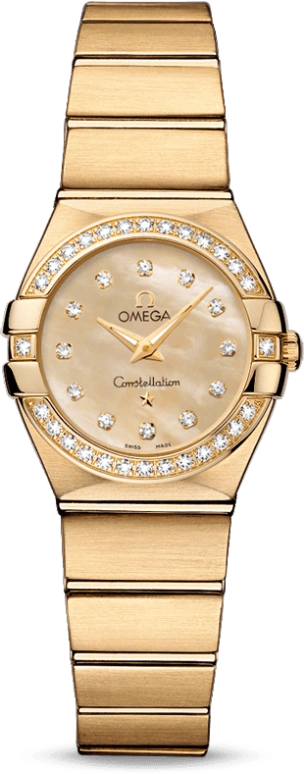 Omega,Constellation 24mm,24mm,Yellow Gold,Champagne,Quartz,30000hours,In-house Caliber,123,123.55.24.60.57.001
