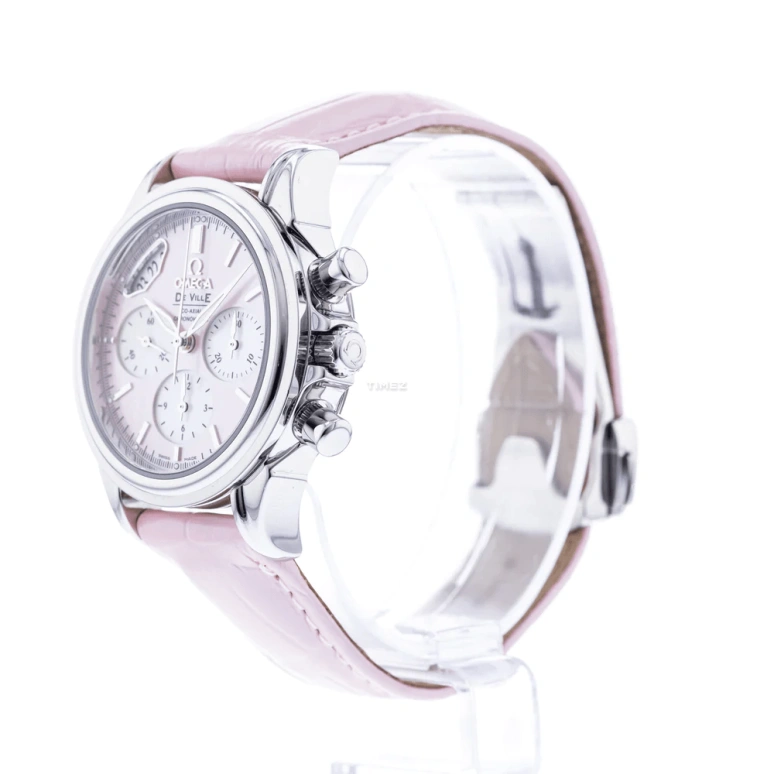 Omega,De Ville 35mm,35mm,Stainless Steel,Pink,Automatic,Chronograph,Day,4878,4878.74.34