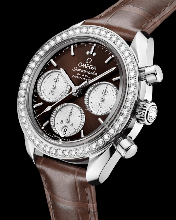 Omega,Speedmaster 38mm,38mm,Stainless Steel,Brown,Automatic,Chronograph,Day,324,324.18.38.50.63.001