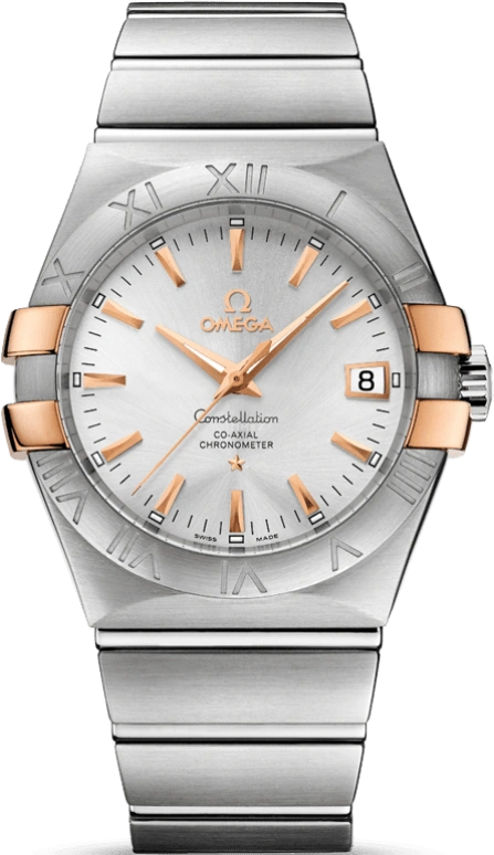 Omega,Constellation 35mm,35mm,Red Gold,Stainless Steel,Silver,Automatic,Date,Co-Axial Escapement,123,123.20.35.20.02.003