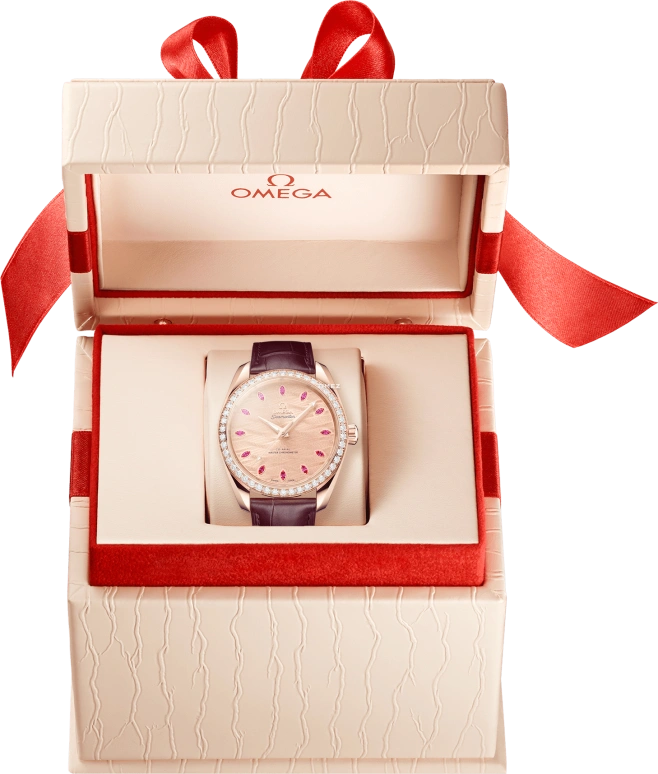 Omega,Aqua Terra 38mm,38mm,Sedna Gold,Pink Red,Automatic,Anti-magnetic,55hours,Robert Downey Jr.,220,220.58.38.20.99.007