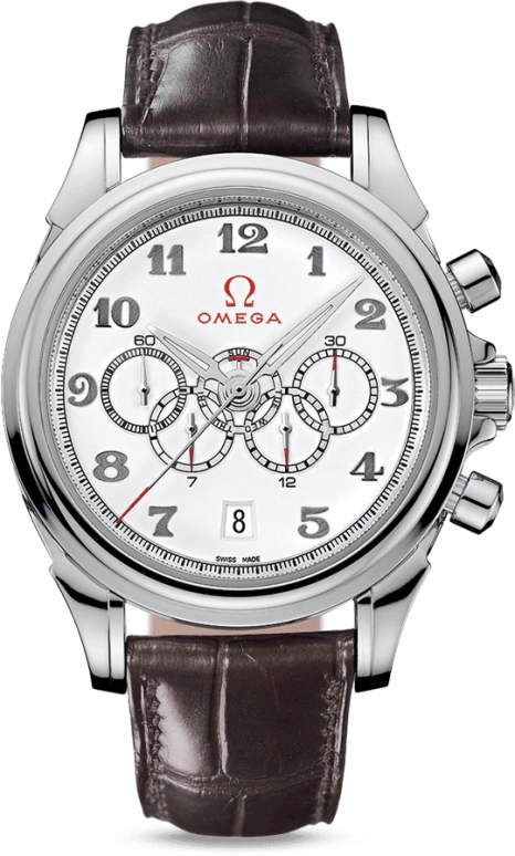 Omega,De Ville 41mm,41mm,Stainless Steel,White,Automatic,Chronograph,Date,Co-Axial Escapement,Column Wheel,52hours,In-house Caliber,422,422.13.41.52.04.001