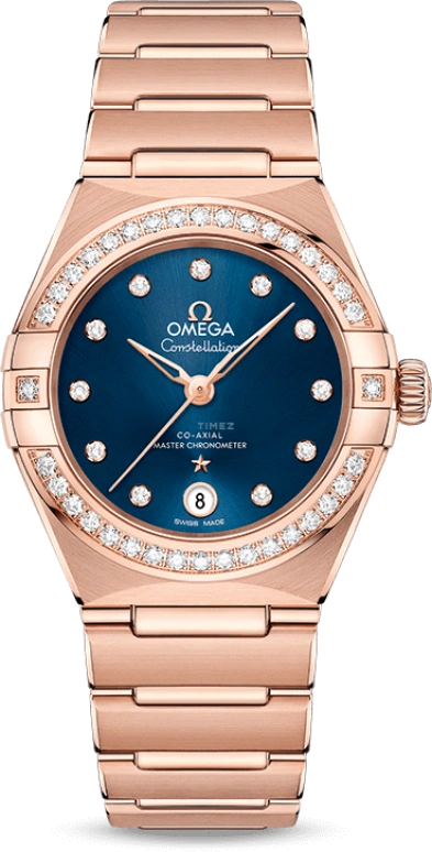 Omega,Constellation 29mm,29mm,Sedna Gold,Blue,Automatic,Date,Co-Axial Escapement,131,131.55.29.20.53.001