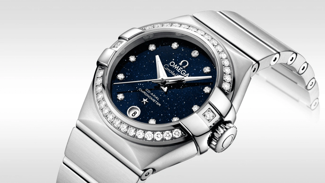 Omega,Constellation 27mm,27mm,Stainless Steel,Blue,Automatic,Day,50hours,123,123.10.27.20.53.001