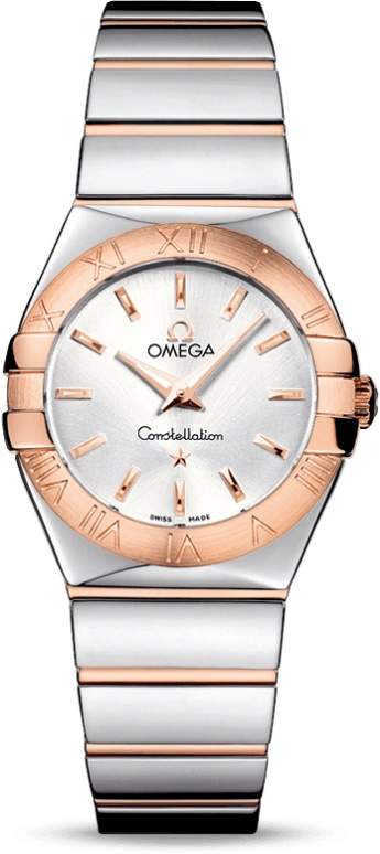 Omega,Constellation 27mm,27mm,Red Gold,Stainless Steel,Silver,Quartz,30000hours,In-house Caliber,123,123.20.27.60.02.003
