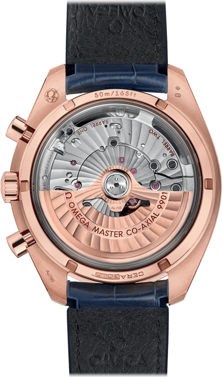 Omega,Speedmaster (Non-Moonwatch) 44.25mm,44.25mm,Sedna Gold,Blue,Automatic,Chronograph,Date,Co-Axial Escapement,Column Wheel,60hours,In-house Caliber,329,329.53.44.51.03.001