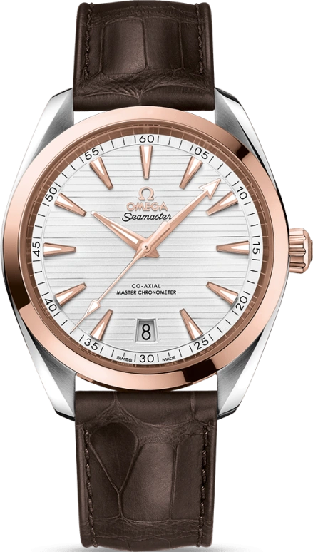 Omega,Aqua Terra 41mm,41mm,Sedna Gold,Stainless Steel,Grey,Automatic,Date,Co-Axial Escapement,220,220.23.41.21.02.001