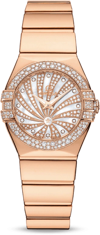 Omega,Constellation 24mm,24mm,Red Gold,White,Quartz,30000hours,In-house Caliber,123,123.55.24.60.55.013