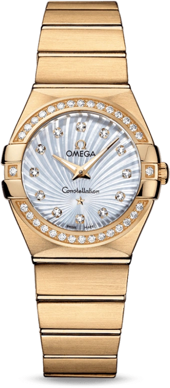 Omega,Constellation 27mm,27mm,Yellow Gold,White,Quartz,30000hours,In-house Caliber,123,123.55.27.60.55.003