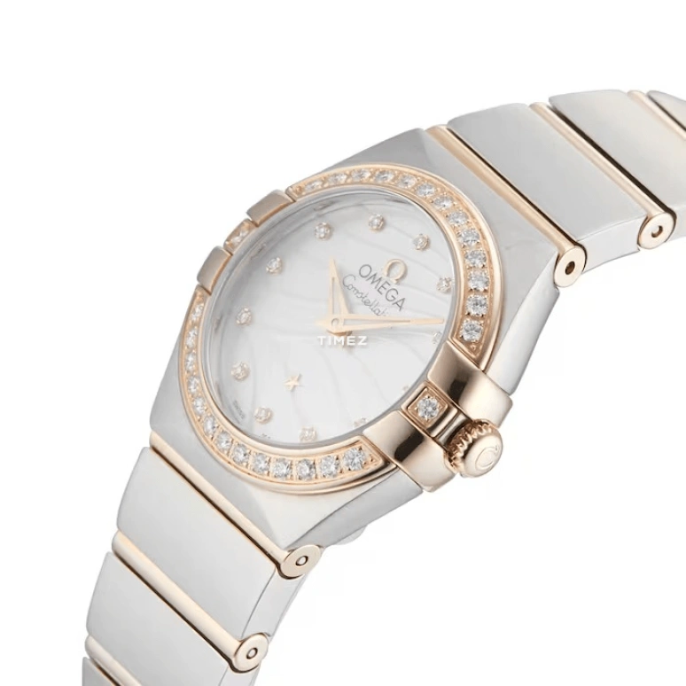 Omega,Constellation 24mm,24mm,Red Gold,Stainless Steel,White,Quartz,30000hours,In-house Caliber,123,123.25.24.60.55.012