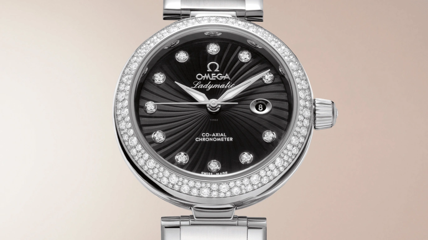 Omega,LadyMatic 34mm,34mm,Stainless Steel,Black,Automatic,Date,Zodiac Indications,Co-Axial Escapement,425,425.35.34.20.51.001