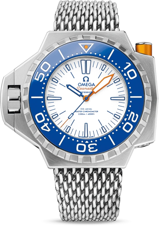 Omega,Seamaster PloProf 55mm,55mm,Titanium,White,Automatic,Co-Axial Escapement,60hours,227,227.90.55.21.04.001
