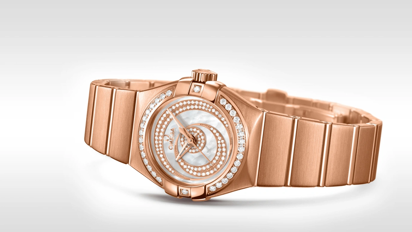 Omega,Constellation 27mm,27mm,Red Gold,White,Automatic,Day,Co-Axial Escapement,123,123.55.27.20.55.005