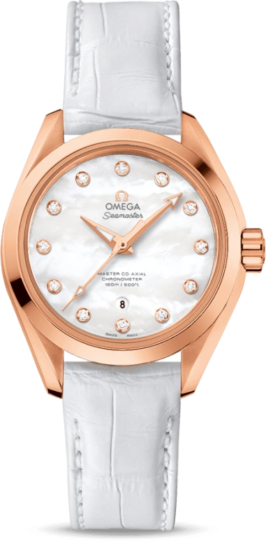 Omega,Aqua Terra 34mm,34mm,Sedna Gold,White,Automatic,Date,Co-Axial Escapement,231,231.53.34.20.55.001