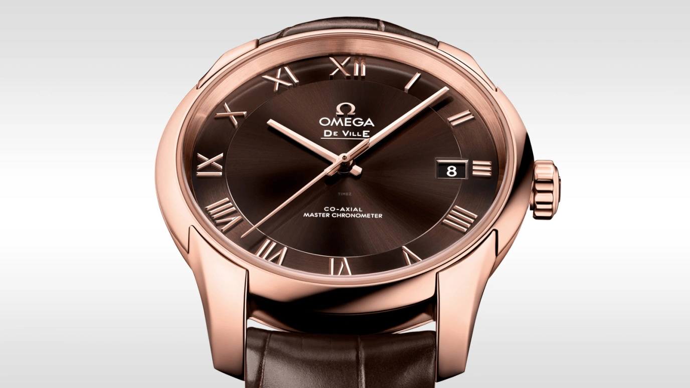 Omega,De Ville 41mm,41mm,Sedna Gold,Brown,Automatic,Date,Co-Axial Escapement,433,433.53.41.21.13.001